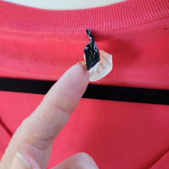 J.Crew Women’s Medium Sweater Coral Pink V-Neck Pullover 100% Cotton Long Sleeve - Picture 3 of 7